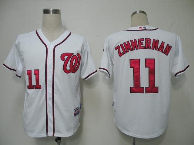 Washington Nationals 11 Zimmerman White Cool Base MLB Jersey