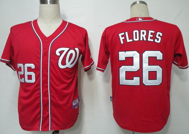 Washington Nationals 26 Flores Red 2011 Cool Base MLB Jersey Washington Nationals 26 Flores Red 2011 Cool Base MLB Jersey