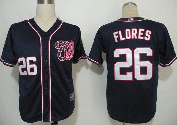 Washington Nationals 26 Flores Dark Blue MLB Jersey Washington Nationals 26 Flores Dark Blue MLB Jersey