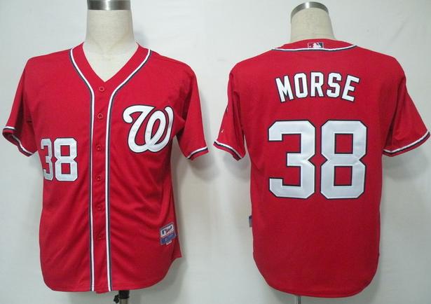 Washington Nationals 38 Morse Red 2011 Cool Base MLB Jersey Washington Nationals 38 Morse Red 2011 Cool Base MLB Jersey
