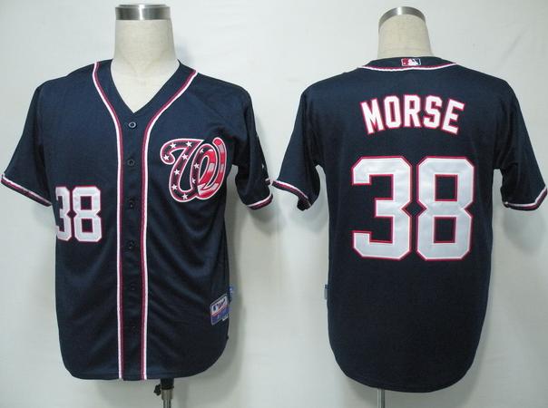 Cheap Washington Nationals 38 Morse Dark Blue MLB Jersey For Sale