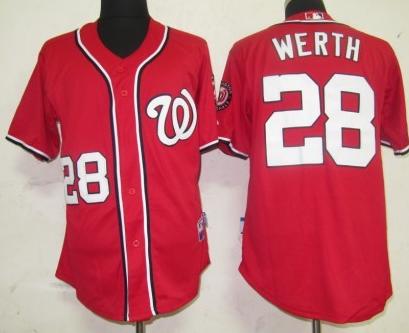 Cheap Washington Nationals 28 Werth Red MLB Jersey For Sale