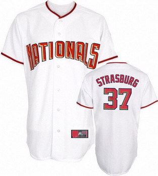 Cheap Washington Nationals 37 Stephen Strasburg Home white Cool Base Jersey For Sale