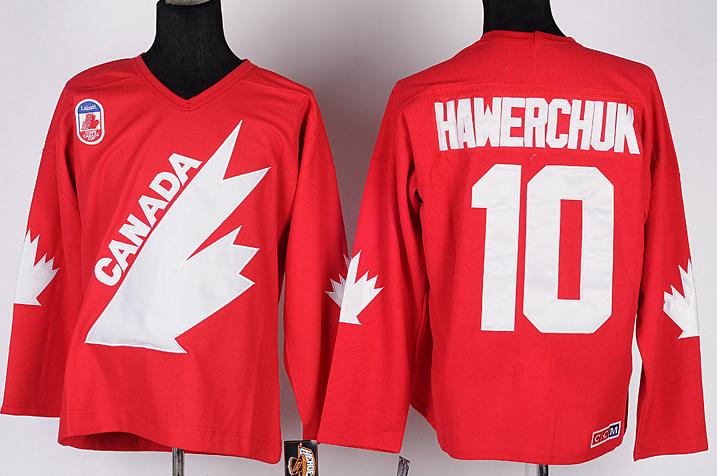 Cheap 1991 Canada Olympic #10 Hawerchuk Red Throwback NHL Jerseys For Sale