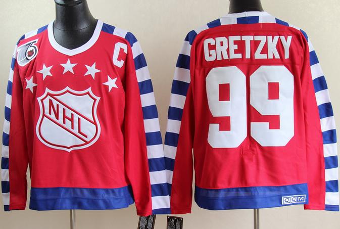Cheap New York Rangers #99 Wayne Gretzky Red CCM 75Th All Star NHL Jerseys For Sale