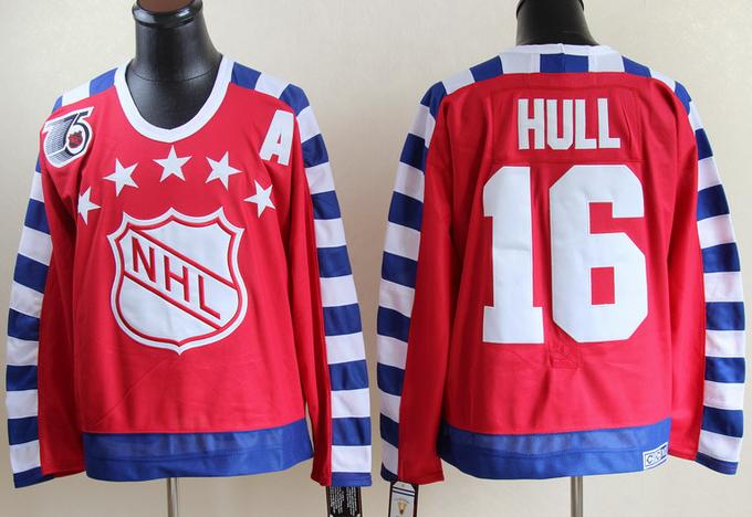 Cheap Chicago Blackhawks #16 Bobby Hull Red CCM 75Th All Star NHL Jerseys For Sale