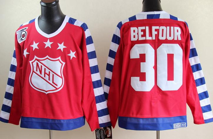 Cheap Chicago Blackhawks #30 Belfour Red CCM 75Th All Star NHL Jerseys For Sale