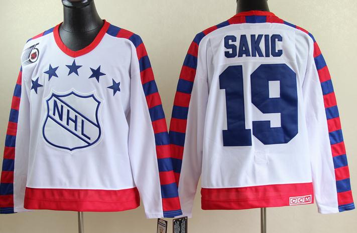 Cheap Quebec Nordiques #19 Sakic White CCM 75Th All Star NHL Jerseys For Sale