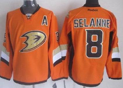 Cheap Anaheim Ducks 8 Teemu Selanne Orange 2014 Stadium Series NHL Hockey Jersey For Sale