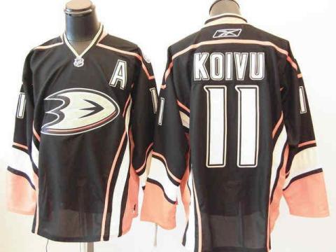 Cheap Anaheim Ducks 11 Saku Koivu Black Third Hockey Jersey For Sale