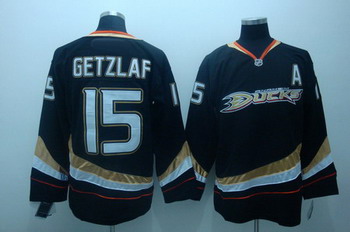 Anaheim Ducks 15 Ryan getzlaf black jerseys A patch