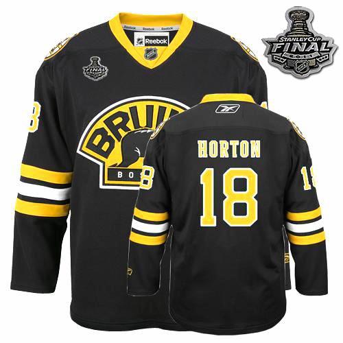 Cheap Boston Bruins 18 Nathan Horton 2011 Stanley Cup 3rd black Jersey For Sale