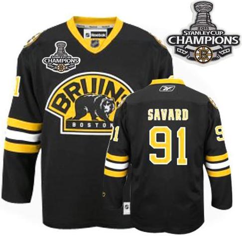 Boston Bruins 91 Marc Savard Black Third 2011 Stanley Cup Champions NHL Jersey