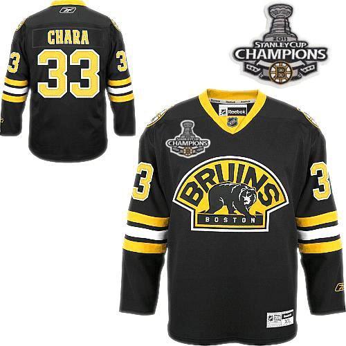 Cheap Boston Bruins 33 Zdeno Chara Black Third 2011 Stanley Cup Champions NHL Jersey For Sale