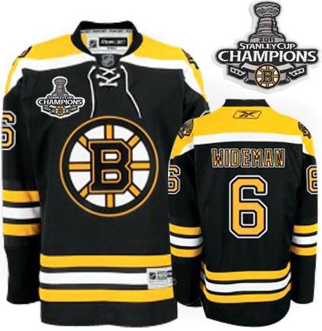 Cheap Boston Bruins 6 Dennis Wideman Black 2011 Stanley Cup Champions NHL Jersey For Sale