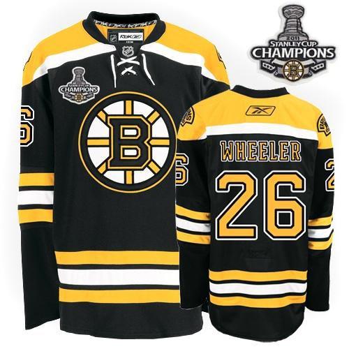 Cheap Boston Bruins 26 Blake Wheeler Black 2011 Stanley Cup Champions NHL Jersey For Sale