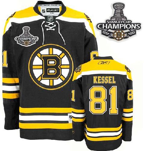 Cheap Boston Bruins 81 Phil Kessel Black 2011 Stanley Cup Champions NHL Jersey For Sale