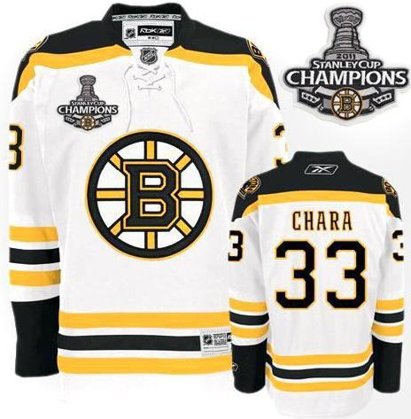 Boston Bruins 33 Zdeno Chara White 2011 Stanley Cup Champions NHL Jersey