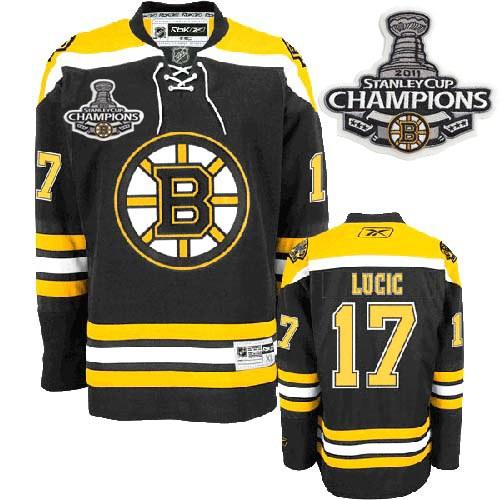 Boston Bruins 17 Milan Lucic Black 2011 Stanley Cup Champions NHL Jersey