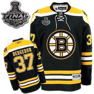 Cheap Boston Bruins 37 Patrice Bergeron 2011 Stanley Cup black Jersey For Sale