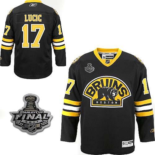 Cheap Boston Bruins 17 Milan Lucic 2011 Stanley Cup 3rd Black Jersey For Sale