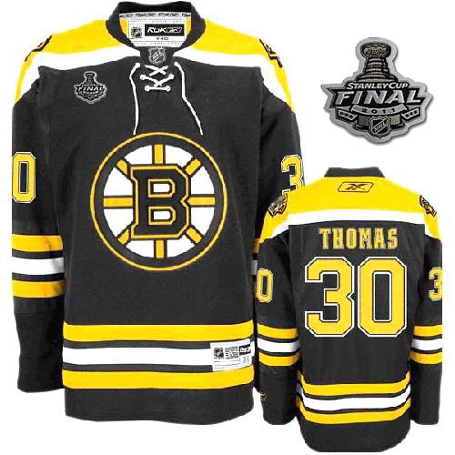 Cheap Boston Bruins 30 Tim Thomas 2011 Stanley Cup black Jersey For Sale