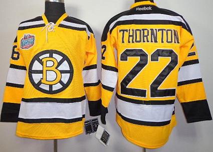 Boston Bruins 22 Shawn Thornton Yellow NHL Jerseys