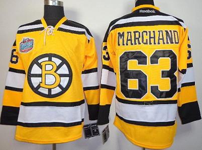 Cheap Boston Bruins 63 Brad Marchand Yellow NHL Jerseys For Sale