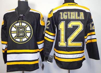 Cheap Boston Bruins 12 Jarome Iginla Black NHL Jerseys For Sale