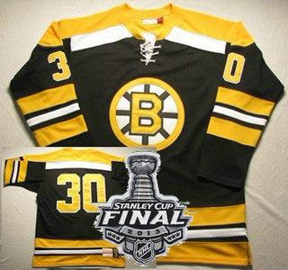 Cheap Boston Bruins 30 Gerry Cheevers 1971-1972 Black Throwback NHL Jerseys With 2013 Stanley Cup Patch For Sale