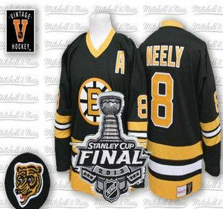 Boston Bruins 8 Cam Neely Black Throwback CCM NHL Jerseys With 2013 Stanley Cup Patch