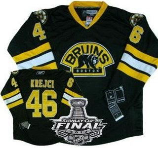 Boston Bruins 46 David Krejci Black Third NHL Jerseys With 2013 Stanley Cup Patch