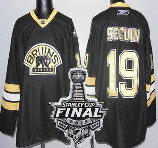 Cheap Boston Bruins 19 Tyler Seguin Black Third NHL Jerseys With 2013 Stanley Cup Patch For Sale