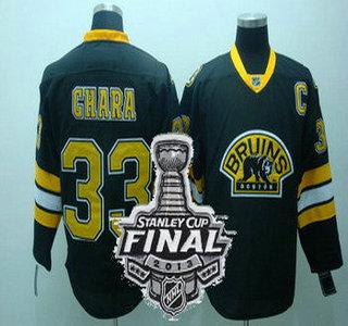 Boston Bruins 33 Zdeno Chara Black Third NHL Jerseys With 2013 Stanley Cup Patch