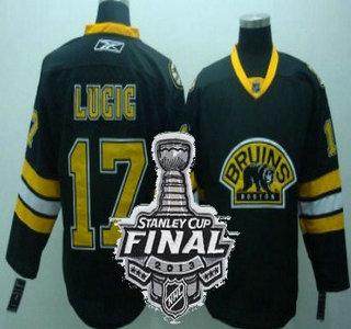 Cheap Boston Bruins 17 Milan Lucic Black Third NHL Jerseys With 2013 Stanley Cup Patch For Sale
