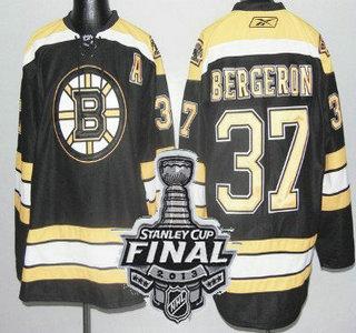 Boston Bruins 37 Patrice Bergeron Black NHL Jerseys With 2013 Stanley Cup Patch Boston Bruins 37 Patrice Bergeron Black NHL Jerseys With 2013 Stanley Cup Patch