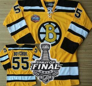 Boston Bruins 55 Johnny Boychuk Yellow NHL Jerseys With 2013 Stanley Cup Patch Boston Bruins 55 Johnny Boychuk Yellow NHL Jerseys With 2013 Stanley Cup Patch