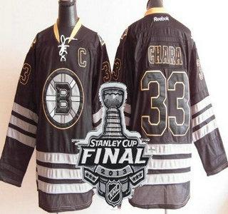 Cheap Boston Bruins 33 Zdeno Chara Black Ice NHL Jerseys With 2013 Stanley Cup Patch For Sale