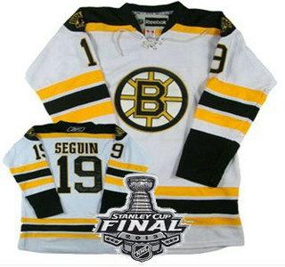 Boston Bruins 19 Tyler Seguin White NHL Jerseys With 2013 Stanley Cup Patch