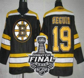 Boston Bruins 19 Tyler Seguin Black NHL Jerseys With 2013 Stanley Cup Patch