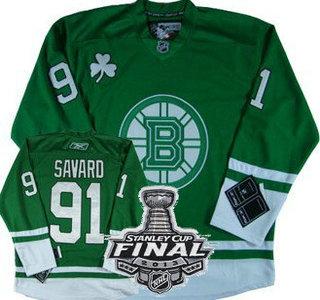 Boston Bruins 91 Marc Savard Green NHL Jerseys With 2013 Stanley Cup Patch