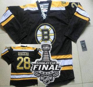 Cheap Boston Bruins 28 Mark Recchi Black NHL Jerseys With 2013 Stanley Cup Patch For Sale