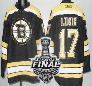 Cheap Boston Bruins 17 Milan Lucic Black NHL Jerseys With 2013 Stanley Cup Patch For Sale