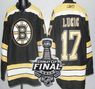 Boston Bruins 17 Milan Lucic Black NHL Jerseys With 2013 Stanley Cup Patch
