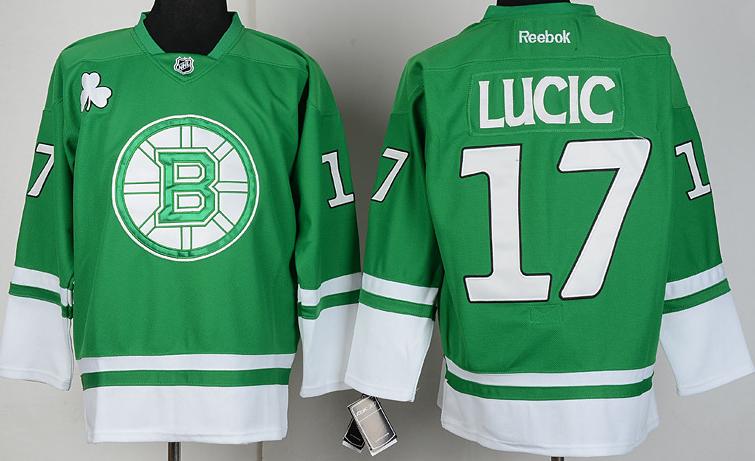 Cheap Boston Bruins 17 Milan Lucic Green St Patty's Day NHL Jersey For Sale