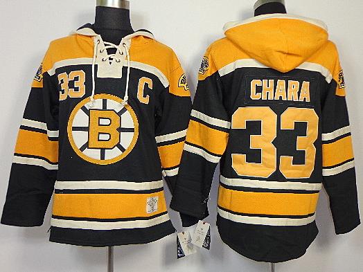 Boston Bruins 33 Zdeno Chara Black Lace-Up Jersey Hoodies