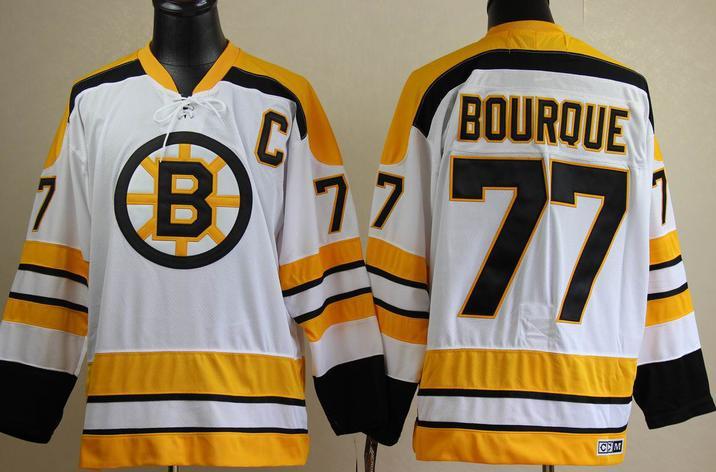 Boston Bruins #77 Raymond Bourque White NHL Jerseys CCM