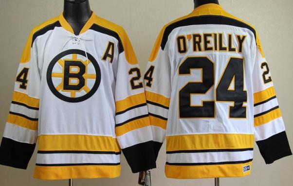 Boston Bruins 24 Terry O'Reil White NHL Jerseys CCM