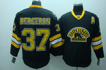Cheap Boston Bruins 37 Patrice Bergeron Black Jerseys With A Patch For Sale