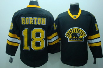 Boston Bruins 18 Nathan Horton Black Jerseys